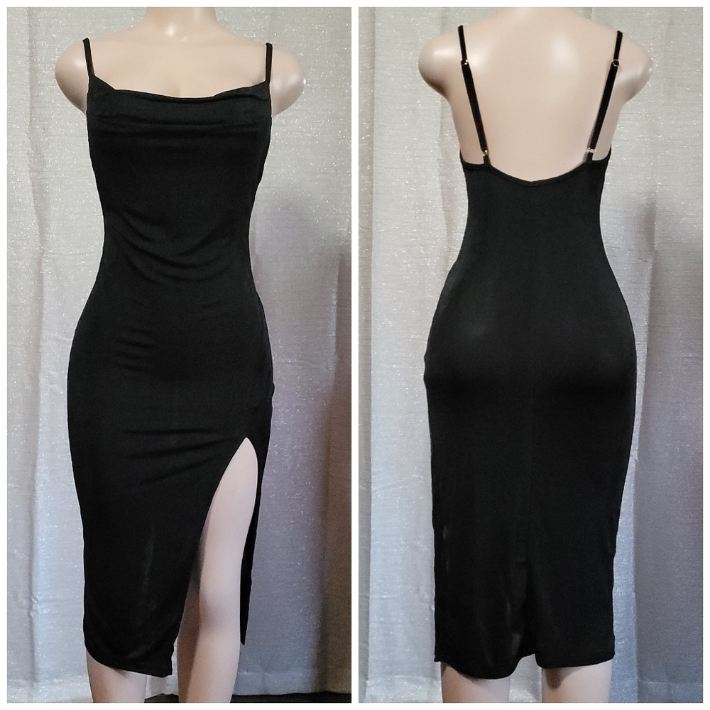 Black midi dress new size S. Strech Material.  PRICE TODAY ONLY. 🎈